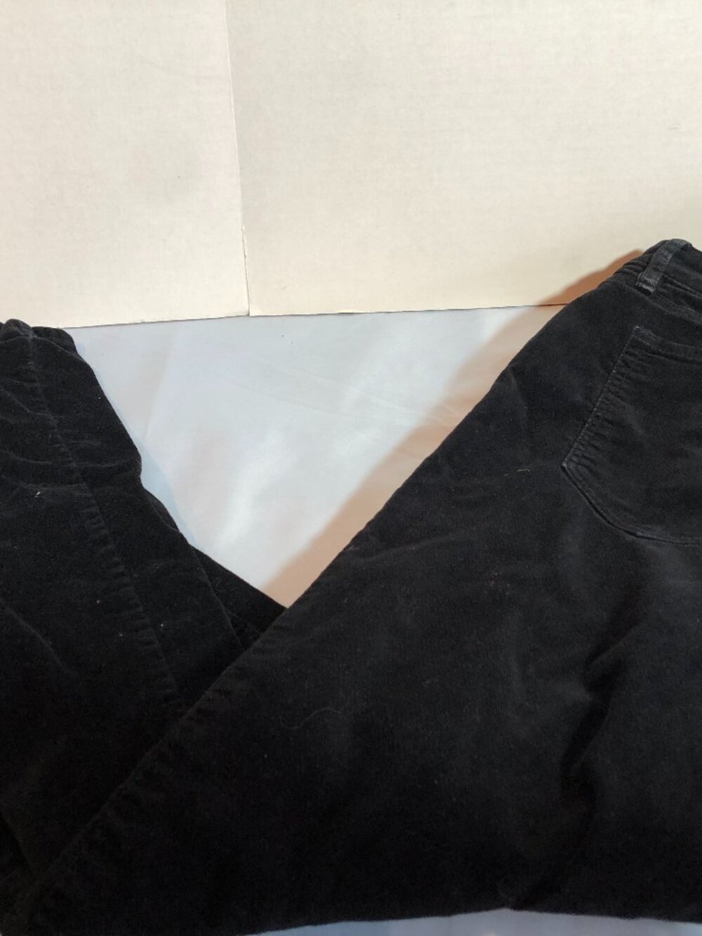 LOFT Curvy Skinny 14 Black Velvet Fabric Pants 36" Waist #KD